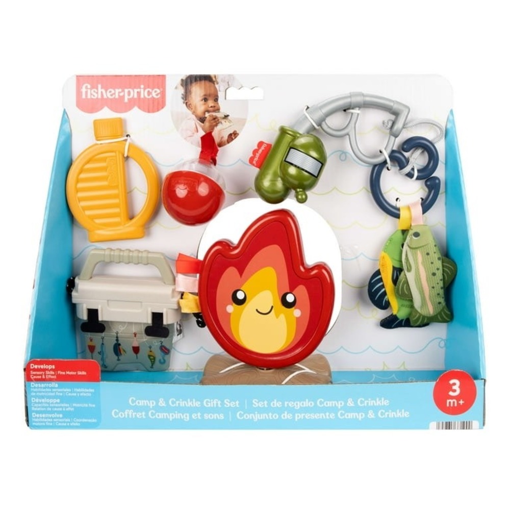 Fisher-Price Camp & Crinkle Gift Set 7-Piece Baby Sensory Toys 3M+ HML54